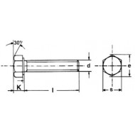 VITI A TESTA ESAGONALE INOX con gambo interamente filettato a passo grosso  UNI 5739   DIN 933   ISO 4017