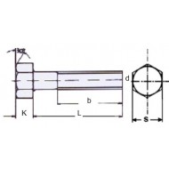 VITI A TESTA ESAGONALE INOX con gambo parzialmente filettato a passo grosso  UNI 5737   DIN 931   ISO 4014