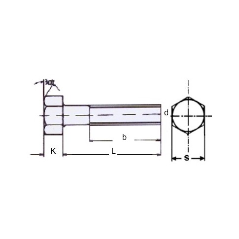 VITI A TESTA ESAGONALE INOX con gambo parzialmente filettato a passo grosso  UNI 5737   DIN 931   ISO 4014