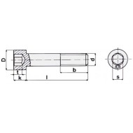 VITI A TESTA CILINDRICA CAVA ESAGONALE INOX filettatura a passo grosso  UNI 5931   DIN 912   ISO 4762