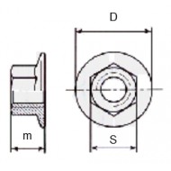 DADO ESAGONALE FLANGIATO ZINCATO BIANCO FLANGIATO ISO 4161 DIN 6923