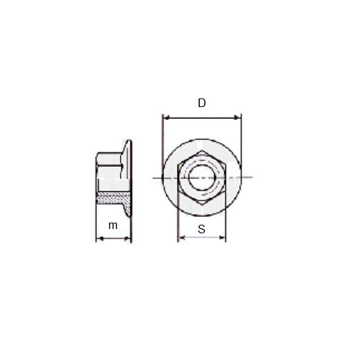 DADO ESAGONALE FLANGIATO ZINCATO BIANCO FLANGIATO ISO 4161 DIN 6923