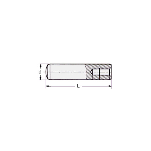 SPINE CILINDRICHE con foro estrazione  ISO 8735  UNI 6364-B  DIN 7979