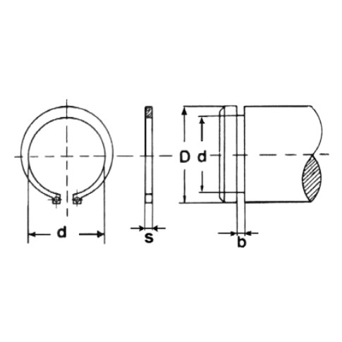 ANELLI D'ARRESTO PER ALBERI UNI 7435 - DIN 471