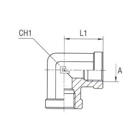 GOMITO 90° FEMMINA GAS CILINDRICO