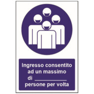 CARTELLO INGRESSO MAX PERSONE
