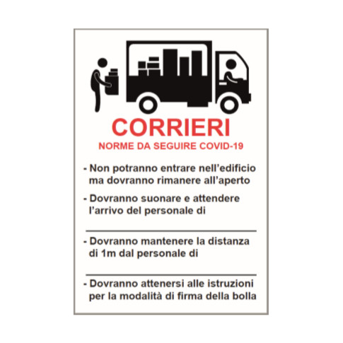 CARTELLO INFORMAZIONI PER CORRIERI