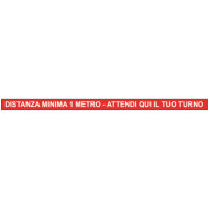 SEGNALE ADESIVO ATTEDERE TURNO DISTANZA 1 MT