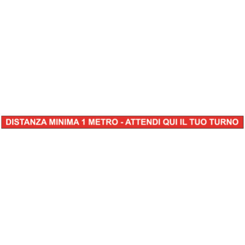 SEGNALE ADESIVO ATTEDERE TURNO DISTANZA 1 MT